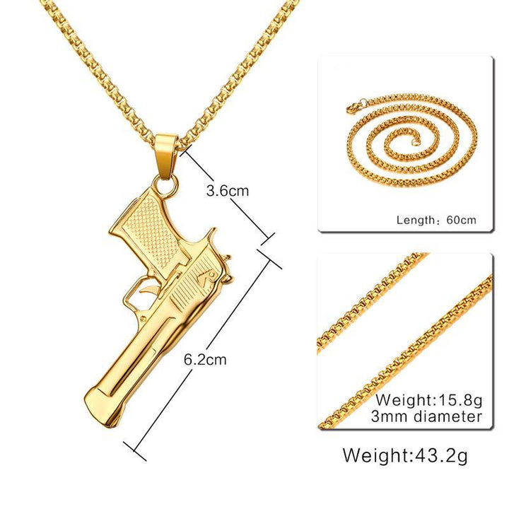 Handgun Necklace gold - Shop-Tetuan