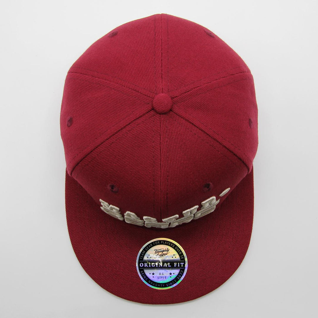 Naughty League Minnesota Masturbears Text Logo fitted burgundy - Shop-Tetuan