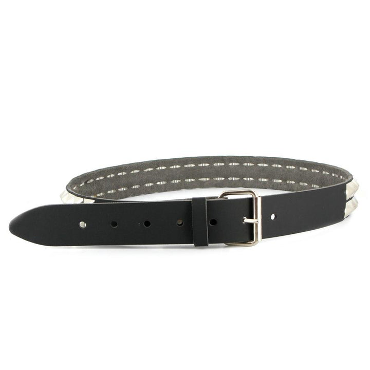 Pyramid Studded leather belt 2 row black - Shop-Tetuan