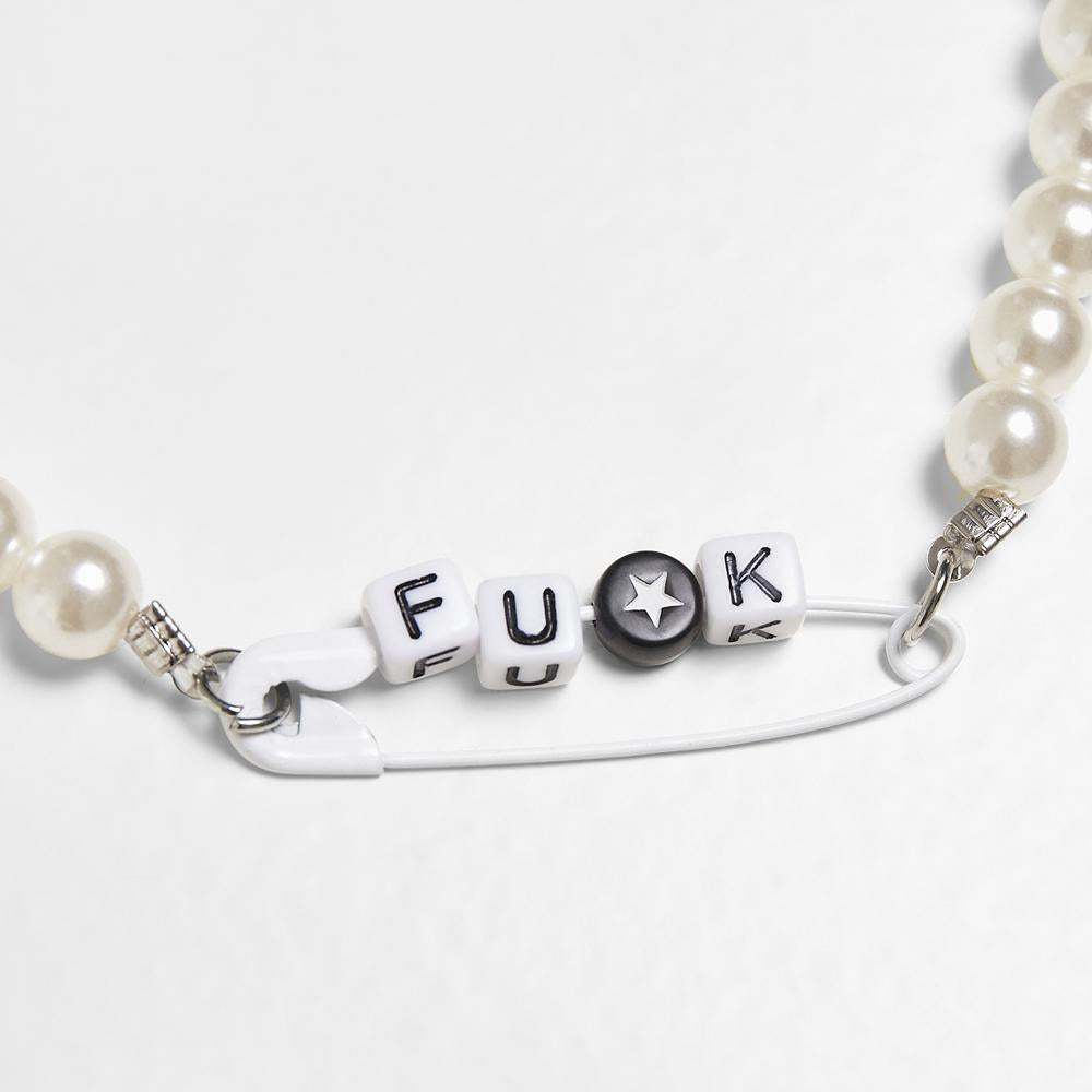 Urban Classics Pearl Fuck Necklace pearlwhite - Shop-Tetuan