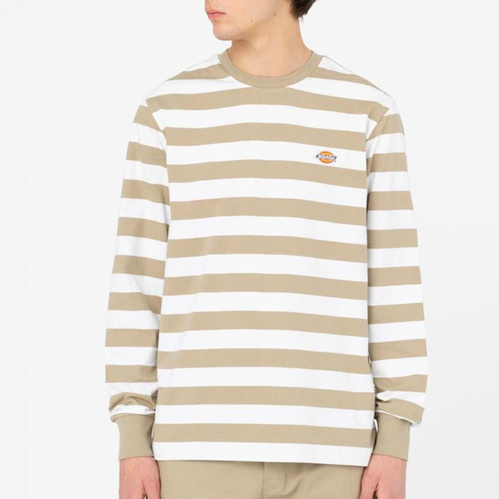 Dickies Rivergrove tee l/s khaki/white - Shop-Tetuan