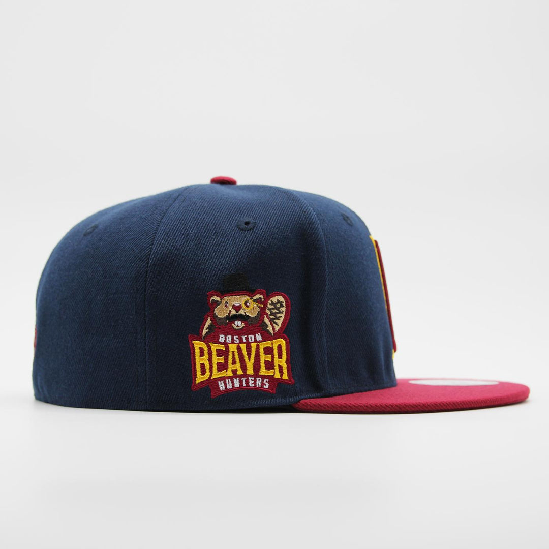 Naughty League Boston Beaver Hunters Letter Logo fitted navy/mar - Shop-Tetuan