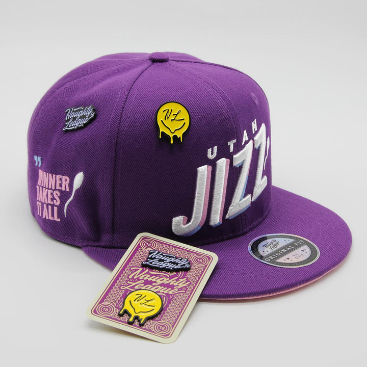 Naughty League Utah Jizz Text Logo snapback purple - Shop-Tetuan