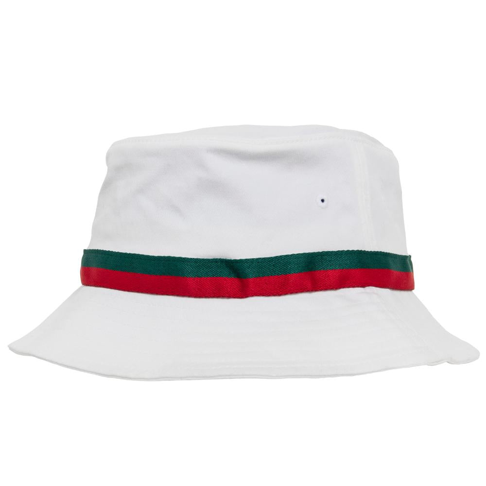 Flexfit Stripe Bucket hat white/firered/green - Shop-Tetuan