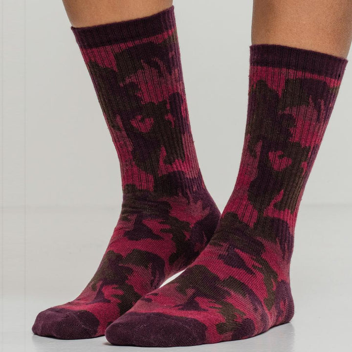 Urban Classics Camo Socs 2-Pack burgundy camo - Shop-Tetuan