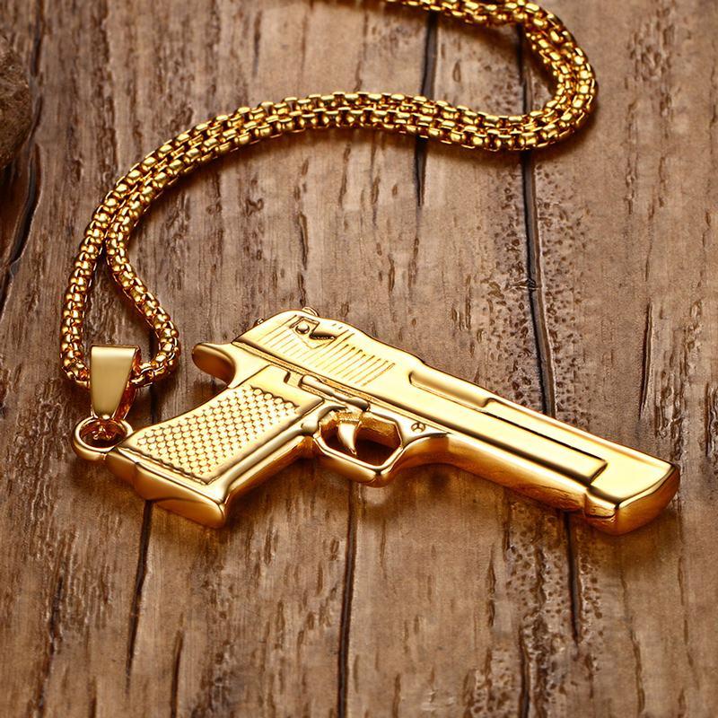 Handgun Necklace gold - Shop-Tetuan