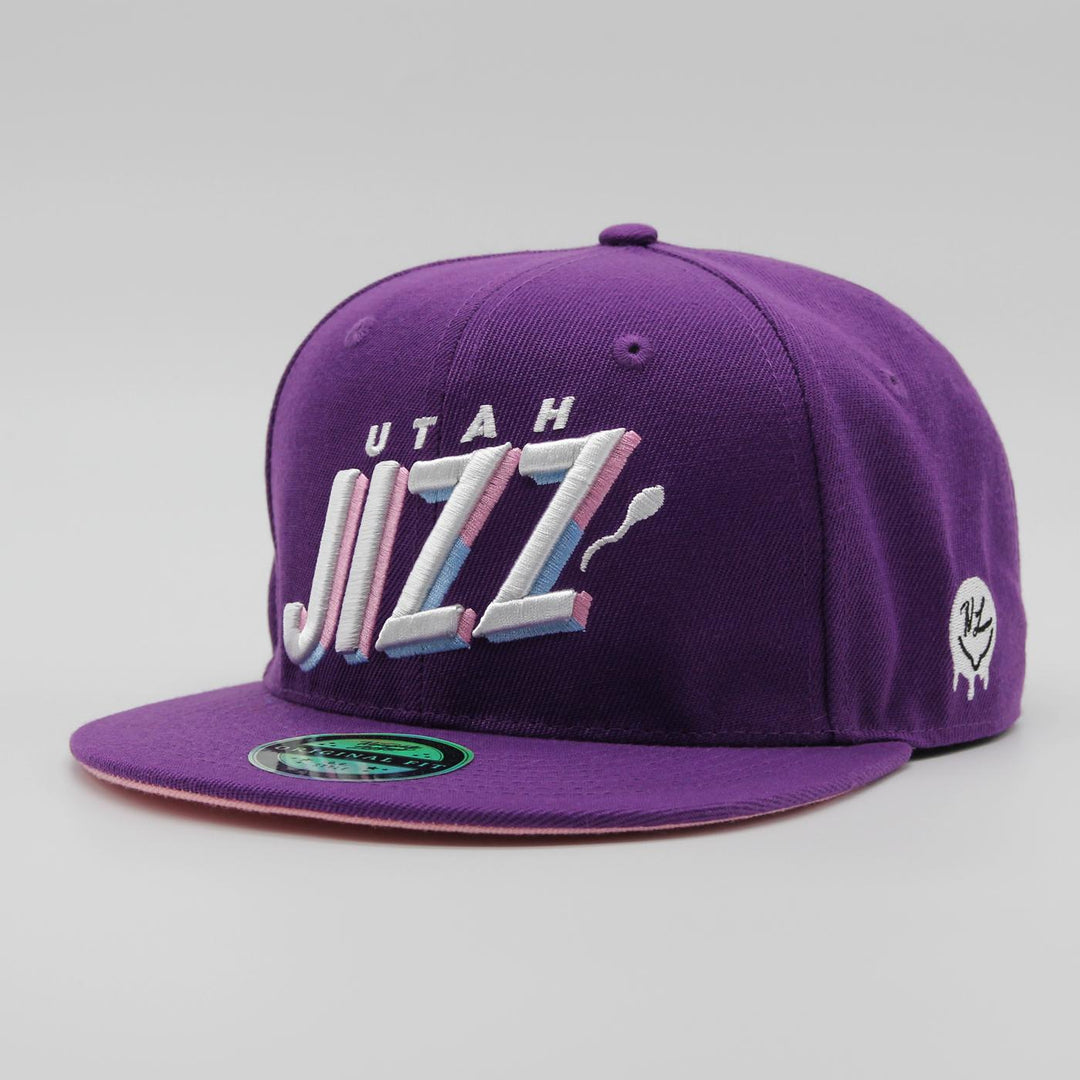 Naughty League Utah Jizz Text Logo fitted purple - Shop-Tetuan