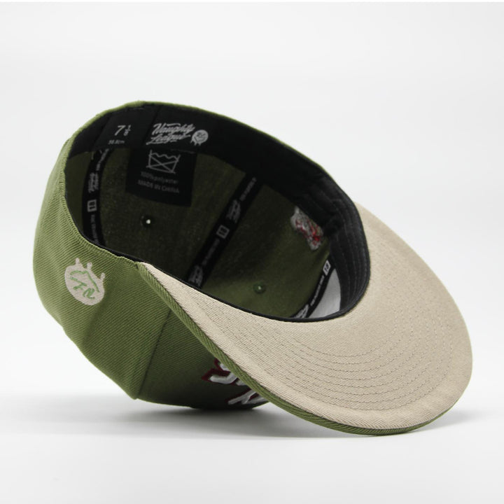 Naughty League San Diego Dirty Kermits Text Logo fitted olive - Shop-Tetuan