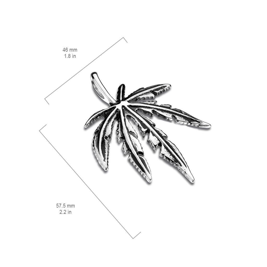 Pot Leaf Stainless Steel Pendant - Shop-Tetuan