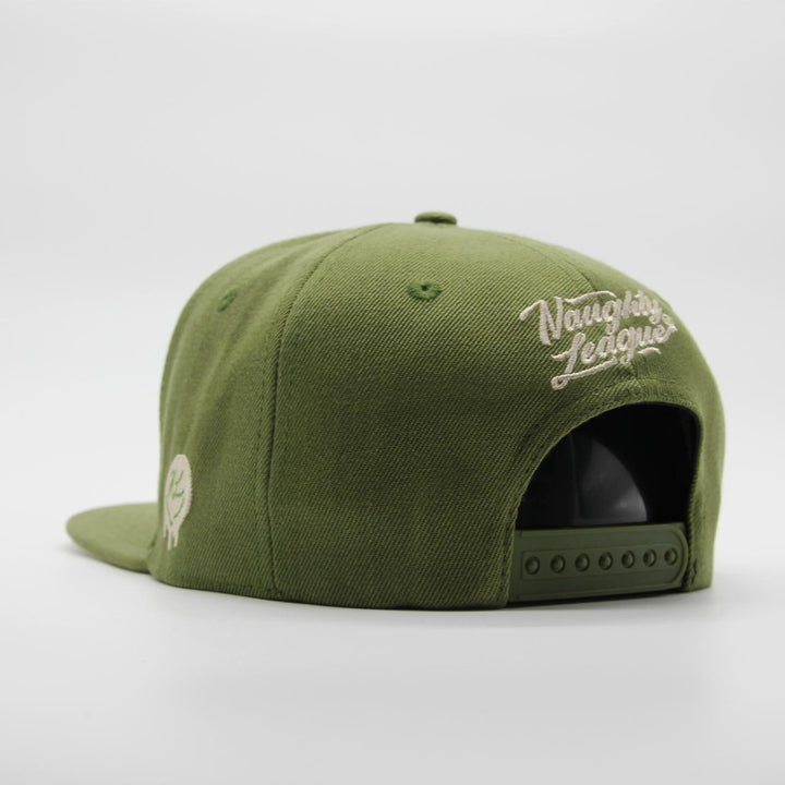 Naughty League San Diego Dirty Kermits Text Logo snapback olive - Shop-Tetuan