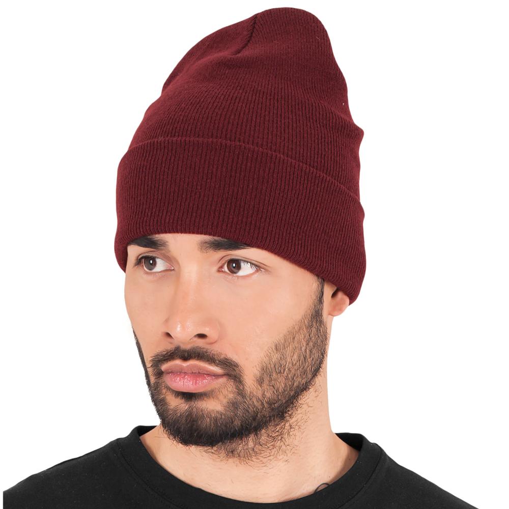 Yupoong heavyweight long beanie maroon - Shop-Tetuan