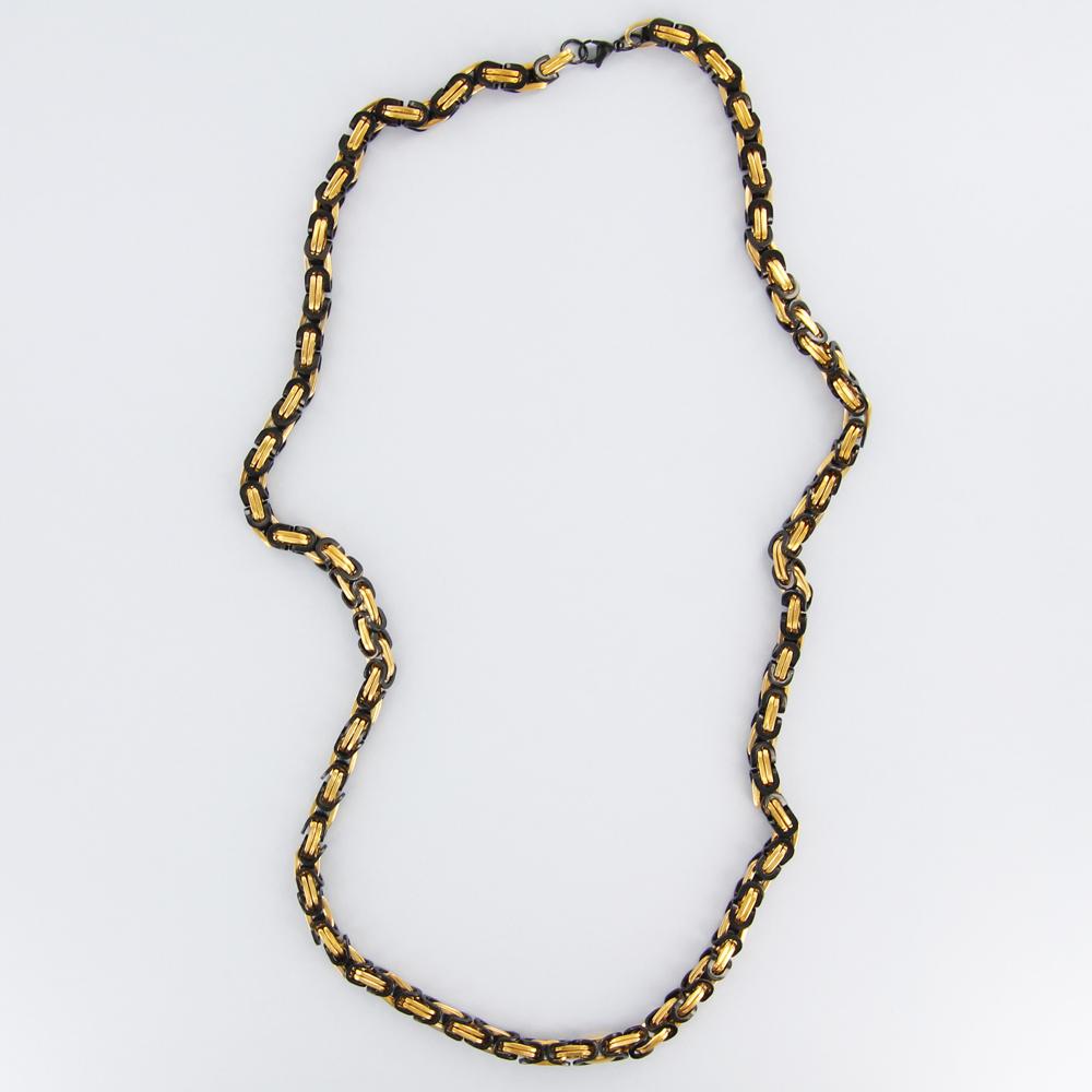 Oval U Link chain Necklace stainless steel gold/black - Shop-Tetuan