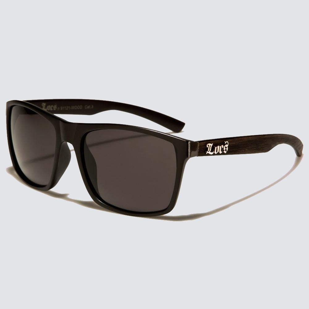 Locs Wood Print Sunglasses black/brown - Shop-Tetuan