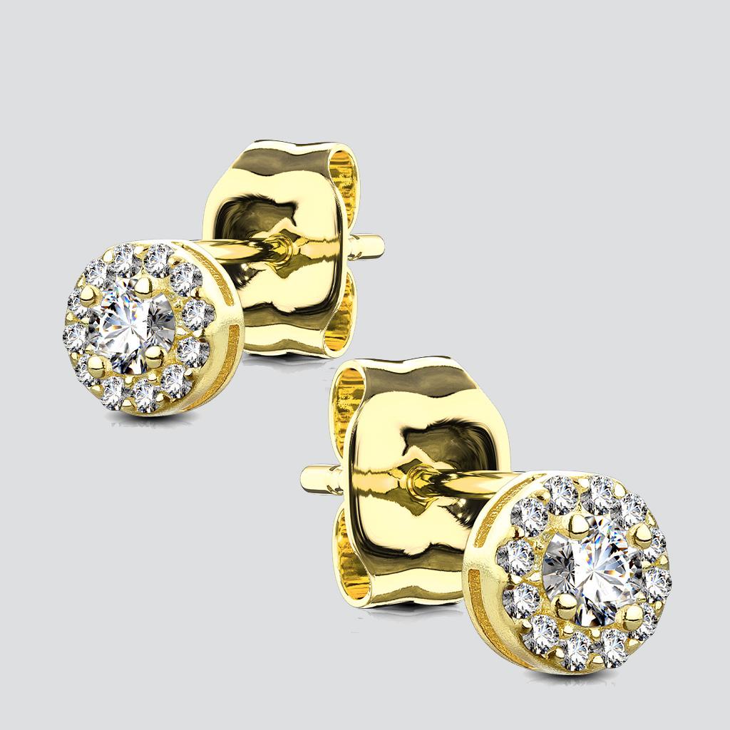 Pair of .925 Sterling Silver Stud Earrings gold - Shop-Tetuan