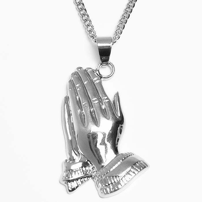 Urban Classics Pray Hands Necklace silver - Shop-Tetuan