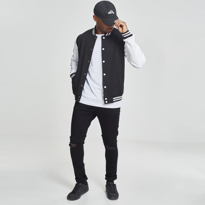 Urban Classics 2-Tone sollege sweatjacket black/white - Shop-Tetuan