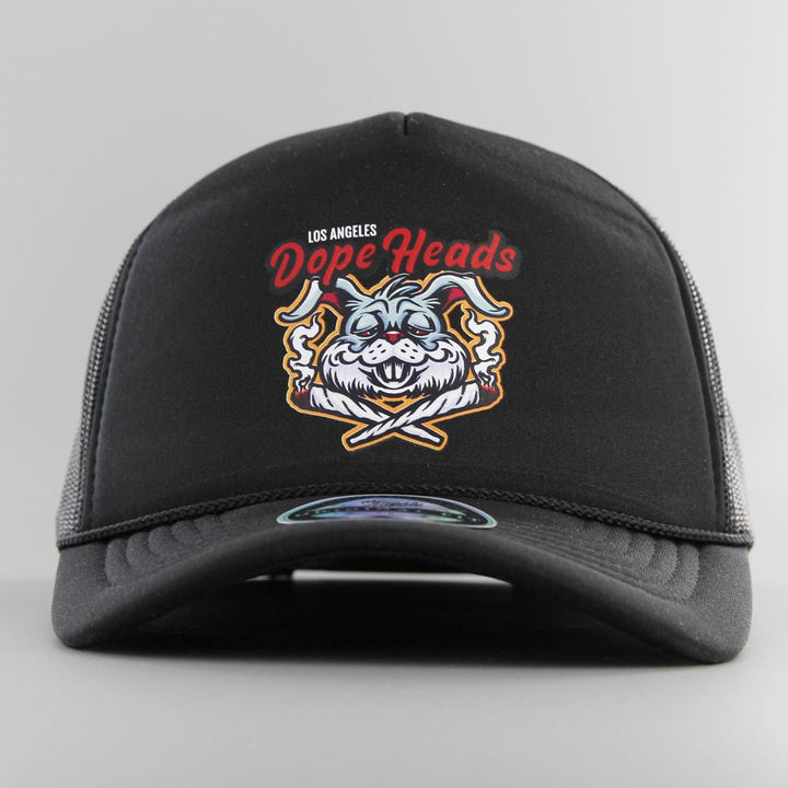 Naughty League LA Dope Heads curved trucker black - Shop-Tetuan