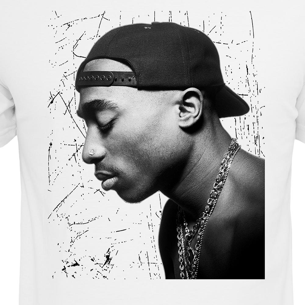 Mister Tupac Cracked Backround tee white - Shop-Tetuan