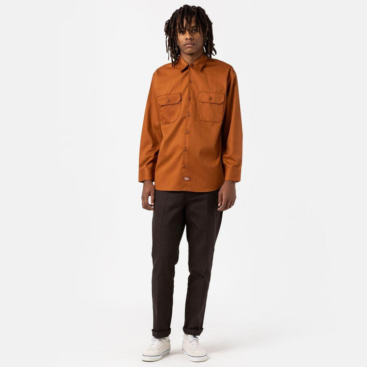 Dickies Work Shirt Long Sleeve Rec gingerbread - Shop-Tetuan