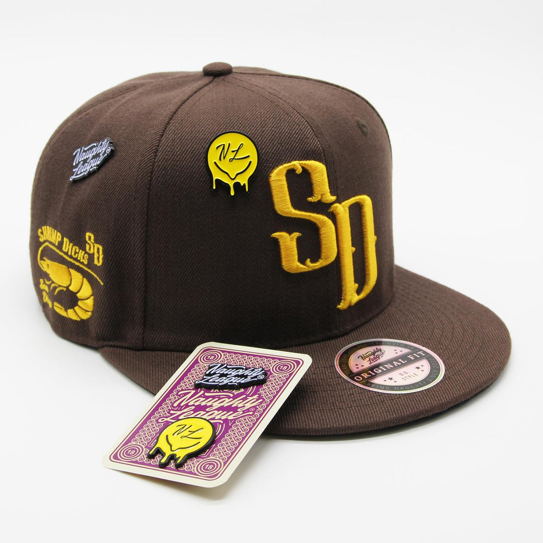 Naughty League San Diego Shrimp Dicks Icon Logo snapback brown - Shop-Tetuan