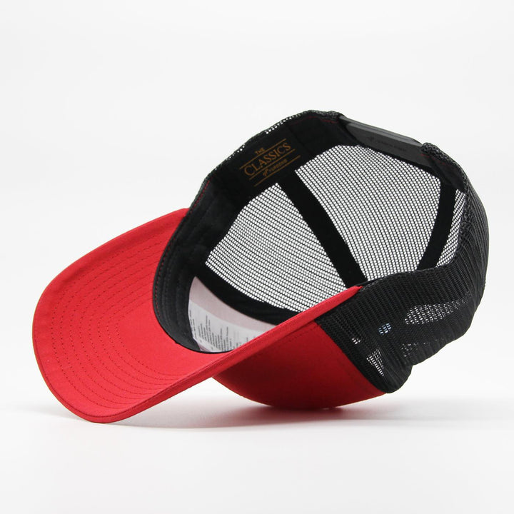 The Classics Yupoong Retro 2-tone trucker cap red/black - Shop-Tetuan