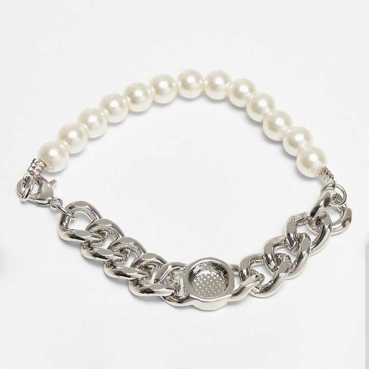 Urban Classics Pearl Flat Chain Bracelet silver - Shop-Tetuan