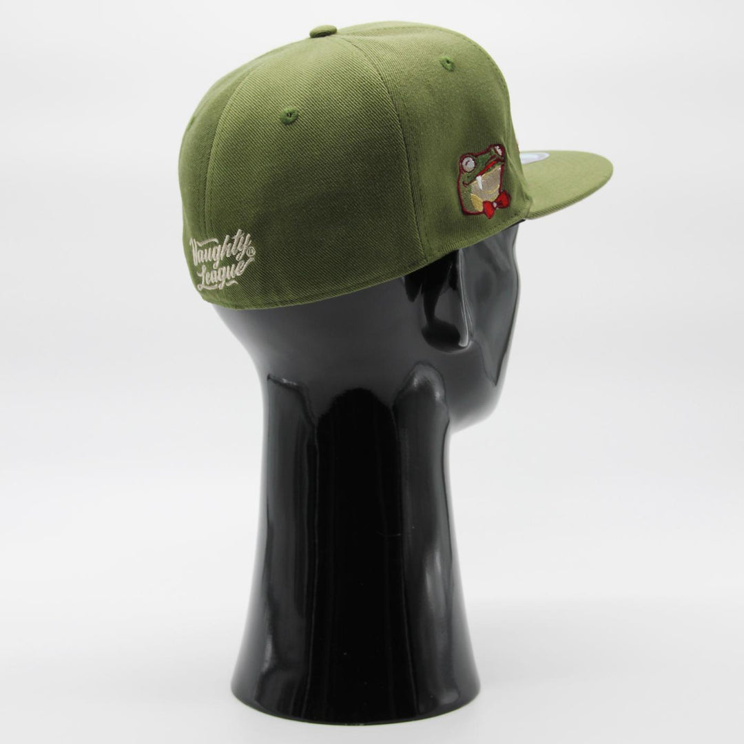 Naughty League San Diego Dirty Kermits Text Logo fitted olive - Shop-Tetuan