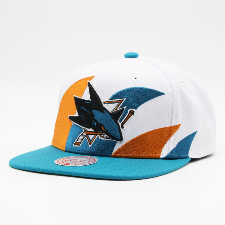 Mitchell & Ness NHL Vintage Sharktooth snapback SJ Sharks white/turquoise - Shop-Tetuan