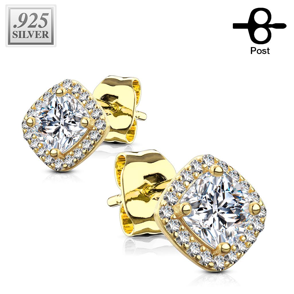 Pair of .925 Sterling Silver Stud Earrings silver/gold - Shop-Tetuan