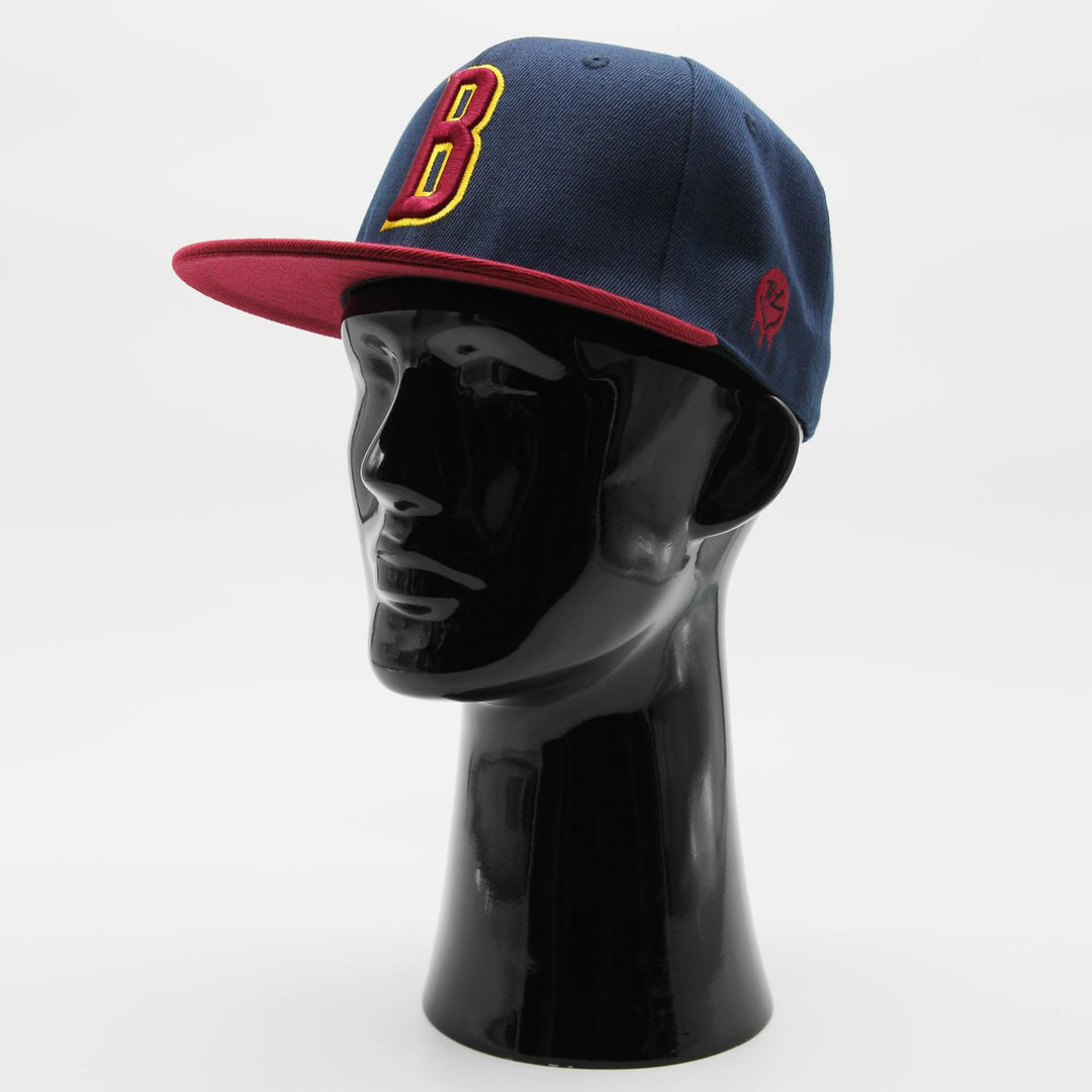 Naughty League Boston Beaver Hunters Letter Logo fitted navy/mar - Shop-Tetuan