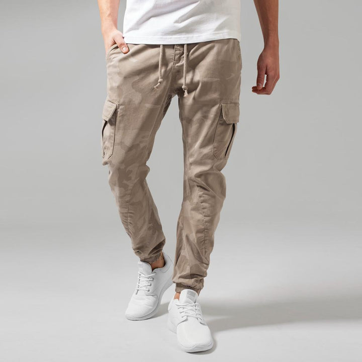 Urban Classics Camo Cargo Jogging pants sand camo - Shop-Tetuan