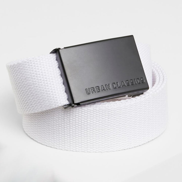 Urban Classics Canvas Belts white/black - Shop-Tetuan