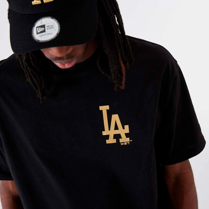 New Era Metallic tee LA Dodgers black/mtg - Shop-Tetuan