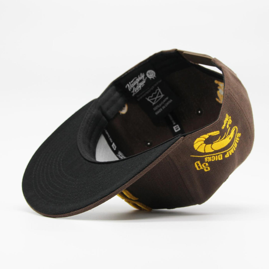 Naughty League San Diego Shrimp Dicks Icon Logo snapback brown - Shop-Tetuan