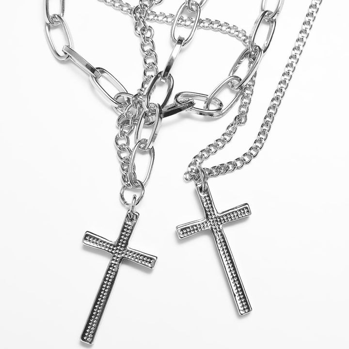 Urban Classics Layering Cross Necklace silver - Shop-Tetuan