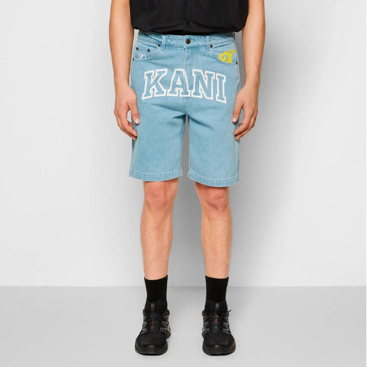 Karl Kani Serif Denim Shorts bleached blue - Shop-Tetuan