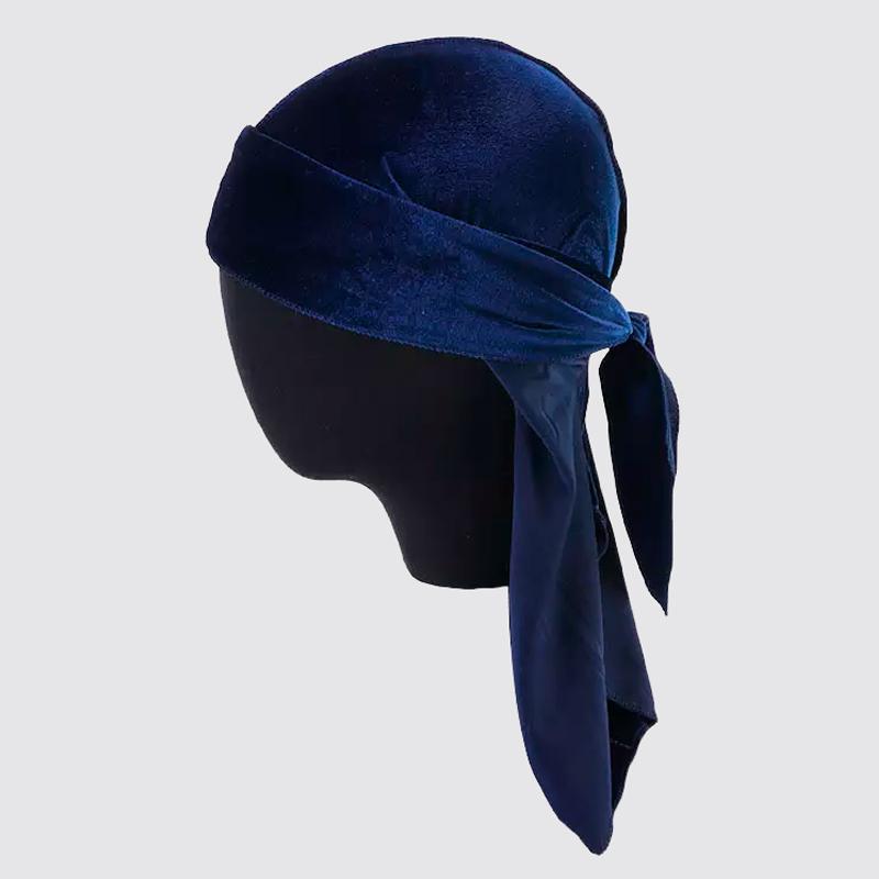 Luxury Velvet Du-Rag navy - Shop-Tetuan