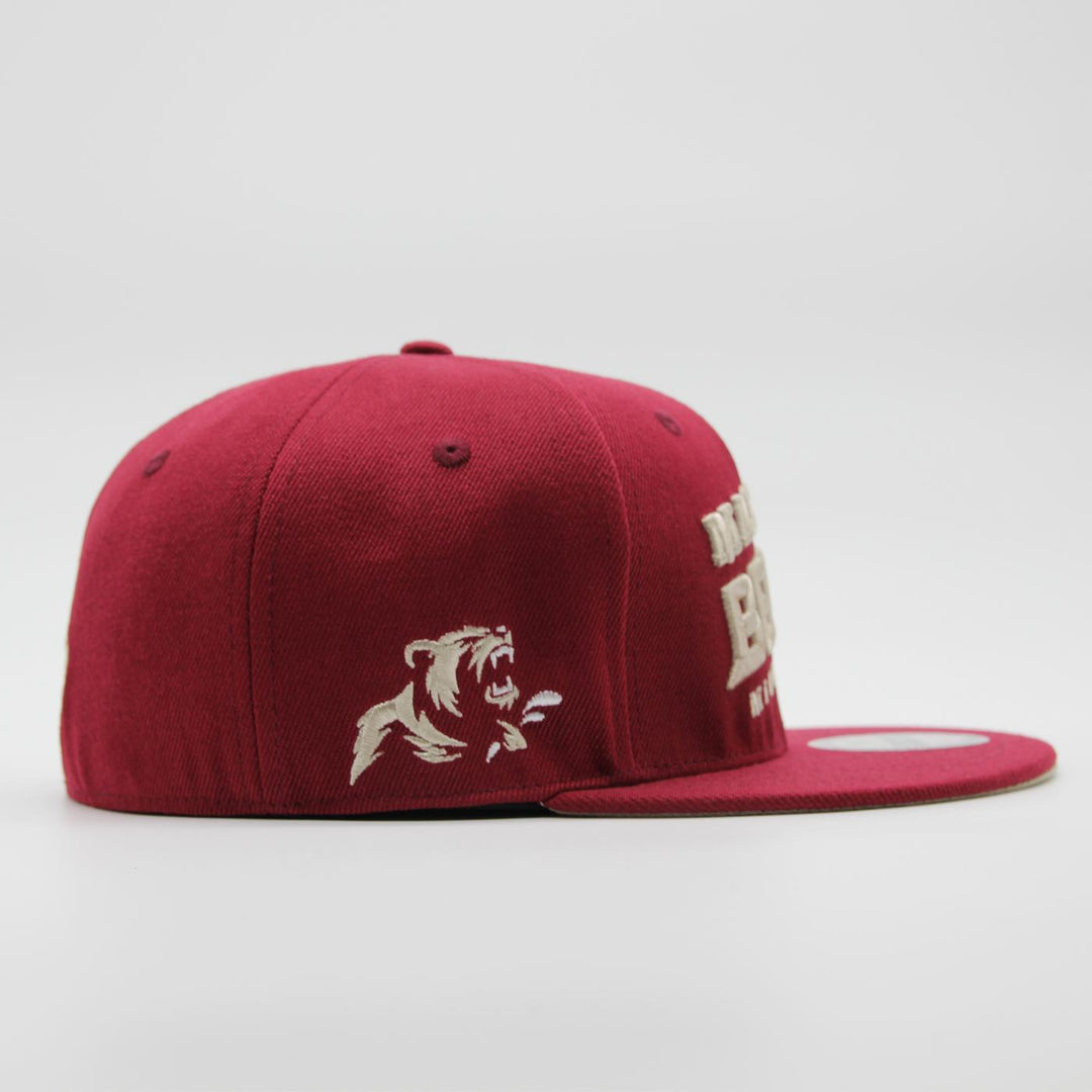 Naughty League Minnesota Masturbears Text Logo fitted burgundy - Shop-Tetuan