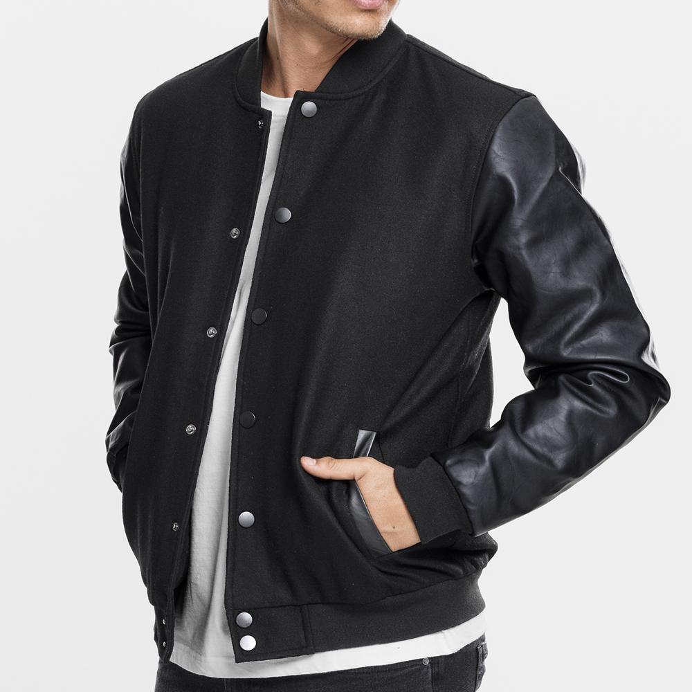 Urban Classics Oldschool College Jacket blk/blk - Shop-Tetuan