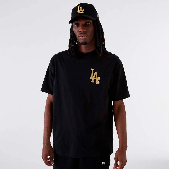 New Era Metallic tee LA Dodgers black/mtg - Shop-Tetuan