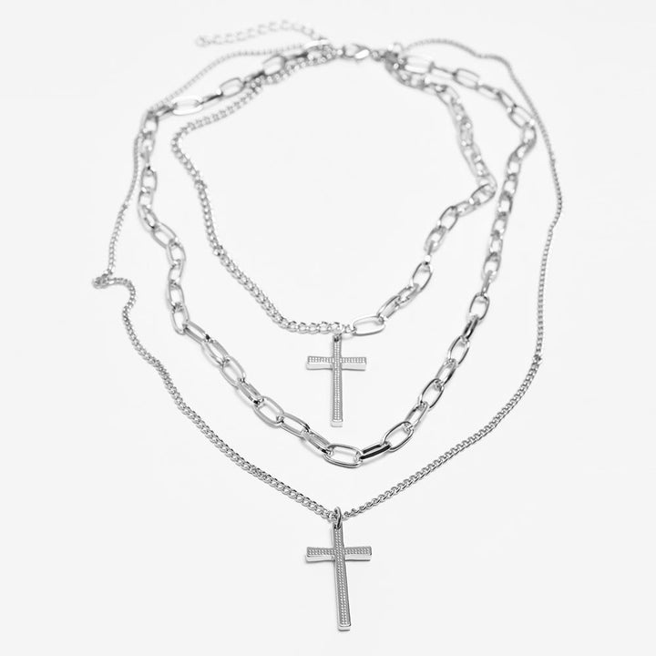 Urban Classics Layering Cross Necklace silver - Shop-Tetuan