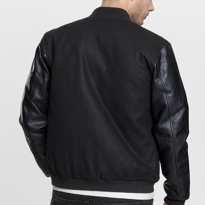 Urban Classics Oldschool College Jacket blk/blk - Shop-Tetuan