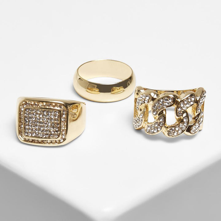 Urban Classics Diamond Ring 3-Pack gold - Shop-Tetuan