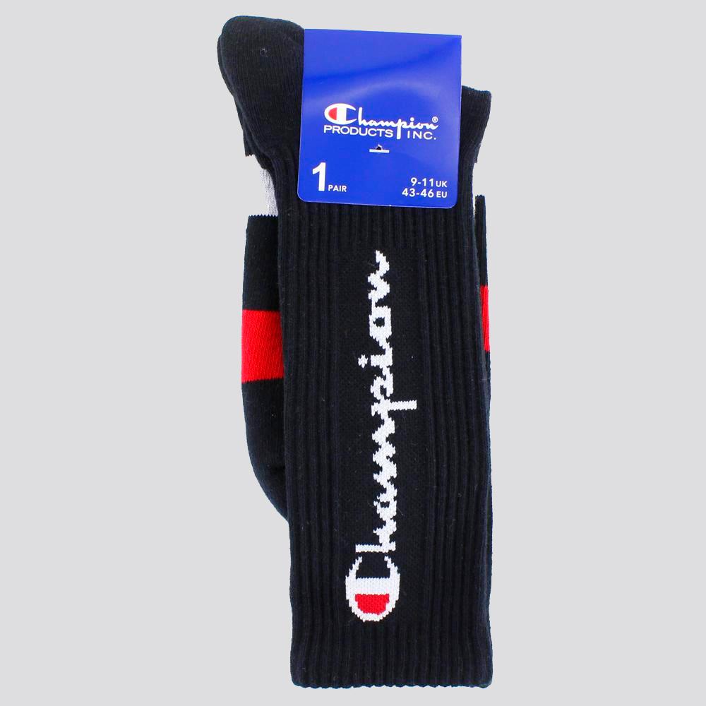 Champion Script Crew Socks 1pair black - Shop-Tetuan