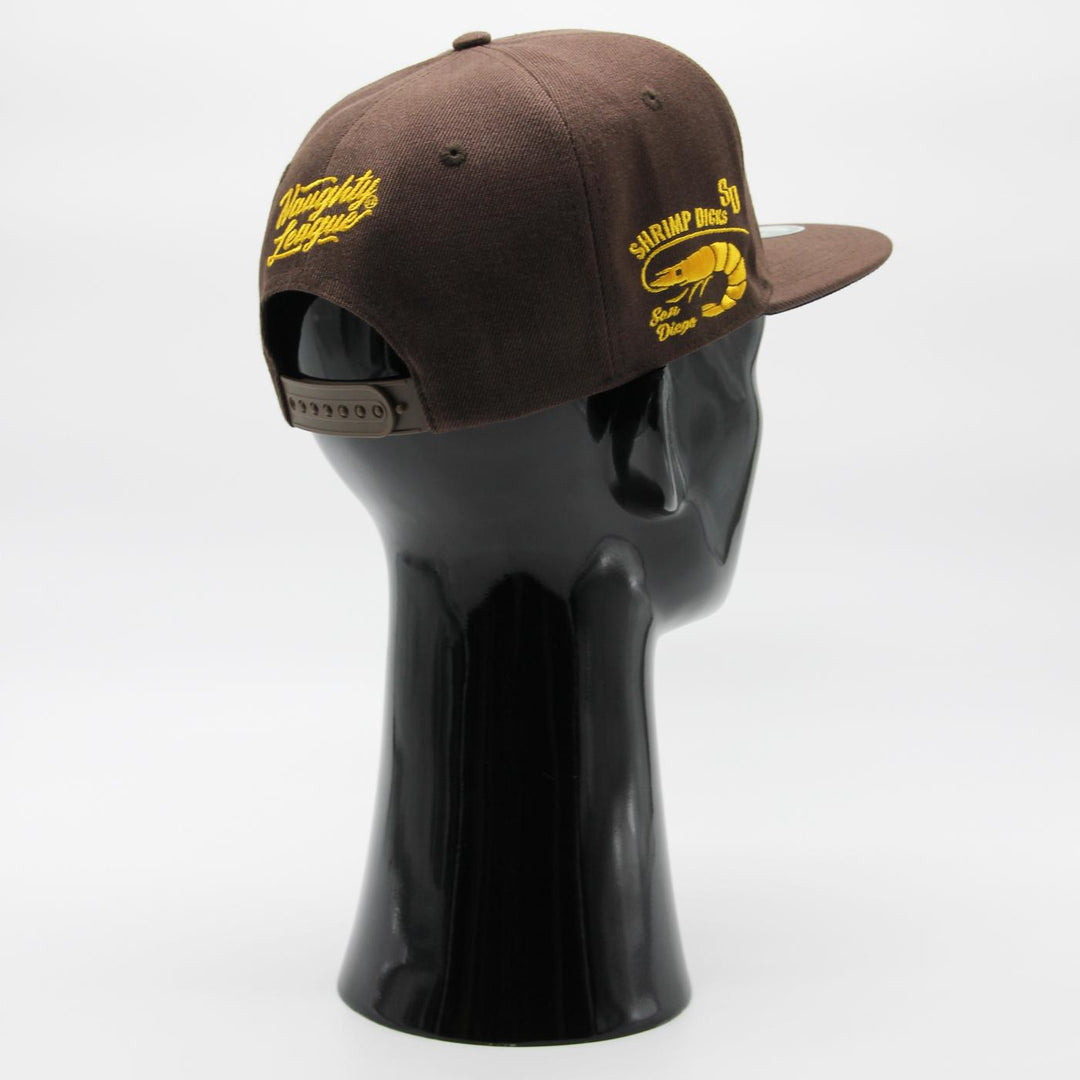 Naughty League San Diego Shrimp Dicks Icon Logo snapback brown - Shop-Tetuan