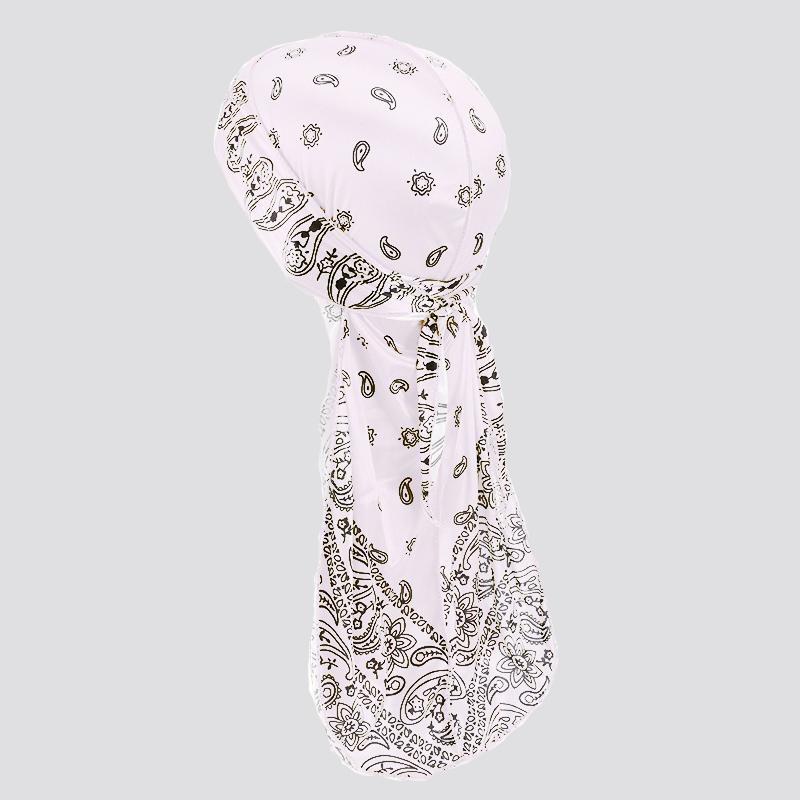 Paisley Silky Satin Du-Rag white - Shop-Tetuan