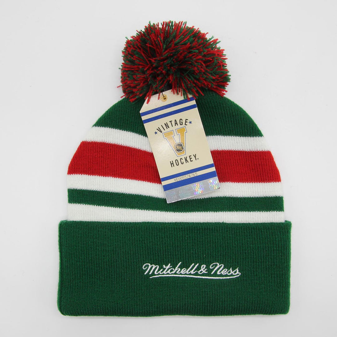 Mitchell & Ness NHL Stripe Pom Knit beanie NJ Devils green - Shop-Tetuan