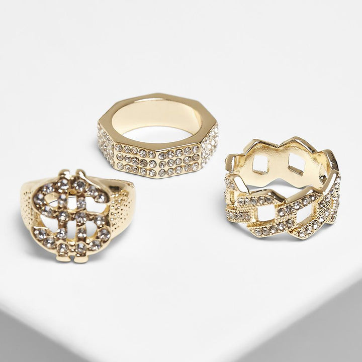 Urban Classics Dollar Ring 3-Pack gold - Shop-Tetuan