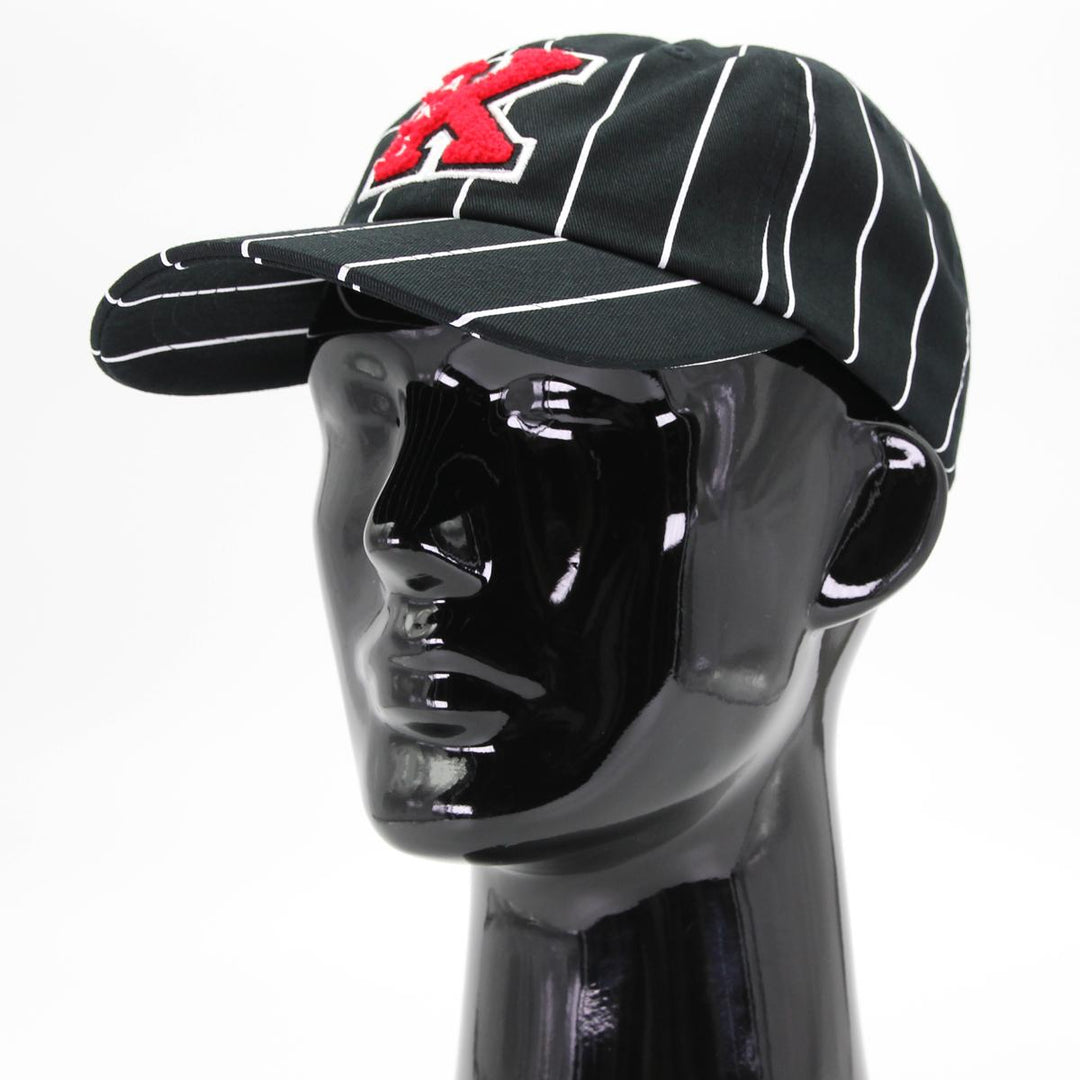 Karl Kani retro patch pinstripe cap black/red/white - Shop-Tetuan