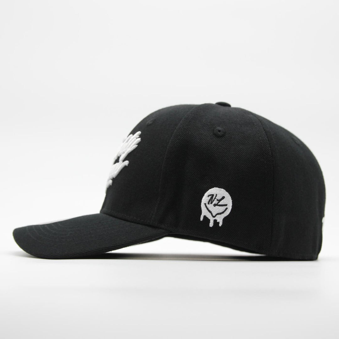 Naughty League Branded Logo Curved stretch fitted black/white - Shop-Tetuan